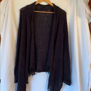 American Eagle woven cardigan with fringe detail